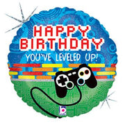 18" Holographic Birthday Level Up! Helium Foil Balloon (5 PK) #36020