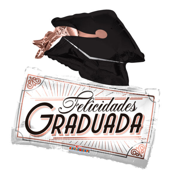28" Spanish Graduation FELICIDADES GRADUADA Helium Foil Balloon 1ct #36036