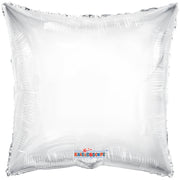 18" Square Balloons- White Both sides Square Foil Balloons (5Pack)#36099