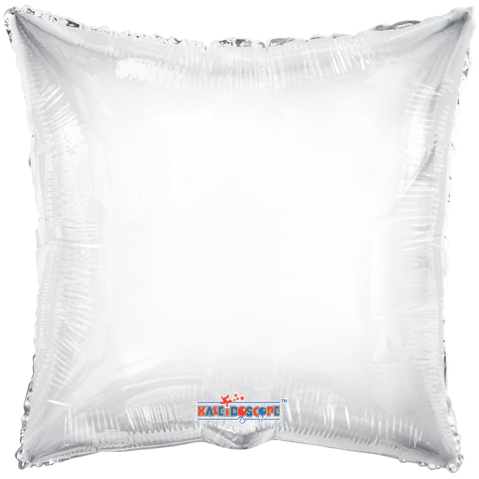 18" Square Balloons- White Both sides Square Foil Balloons (5Pack)#36099