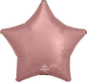 19" Rose Gold Star Shape Helium Foil Balloons 5 Pack #36187