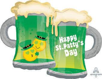 32" St. Patricks Beer Mug Shape Helium Foil Balloon 1ct #36455