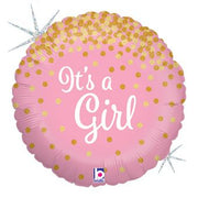 18" Baby Girl Glittering Helium Foil Balloon 1ct #36586