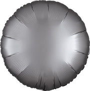 18" Satin Luxe Silver Round Helium Foil Balloon (5 Pack) #36805