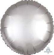 satin luxe silver circle balloon