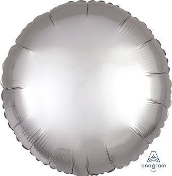 satin luxe silver circle balloon