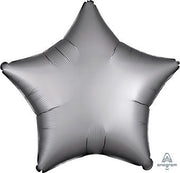 19" Satin Luxe Silver Star Shape Helium Foil Balloon (5 Pack) #36807