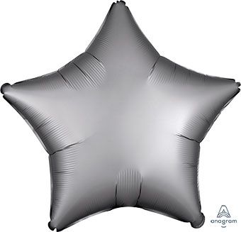 19" Satin Luxe Silver Star Shape Helium Foil Balloon (5 Pack) #36807