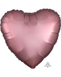 18" Satin Luxe Copper Heart Foil Balloon (5 PACK) #36825