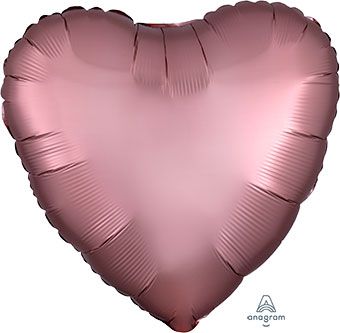 18" Satin Luxe Copper Heart Foil Balloon (5 PACK) #36825