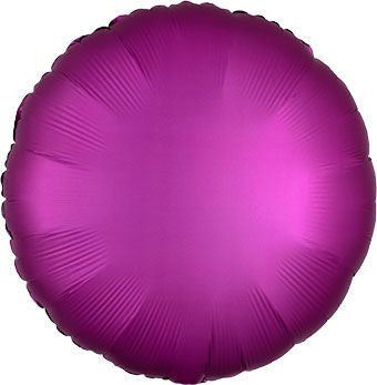 18" Satin Luxe Pomegranate Circle Helium Foil Balloons (5 PACK) #36827