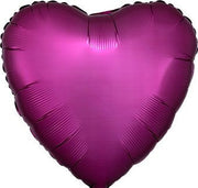 18" Satin Luxe Pomegranate Heart Helium Foil Balloons (5 PACK) #36828