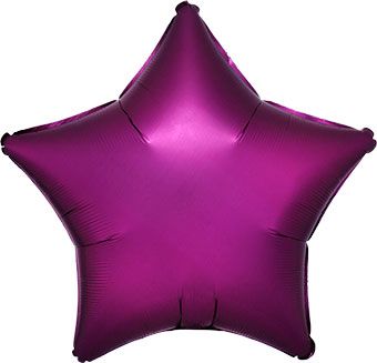 19" Satin Luxe Pomegranate Star Shape Helium Foil Balloons (D) (5 PACK) #36829