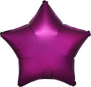 19" Satin Luxe Pomegranate Star Shape Helium Foil Balloons (5 PACK) #36829