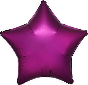 19" Satin Luxe Pomegranate Star Shape Helium Foil Balloons (5 PACK) #36829