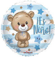 18" Spanish Baby Boy Es Nino Osa Helium Foil Balloon (5 PACK) #37172