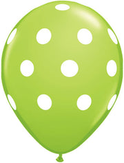 lime balloons polka dots