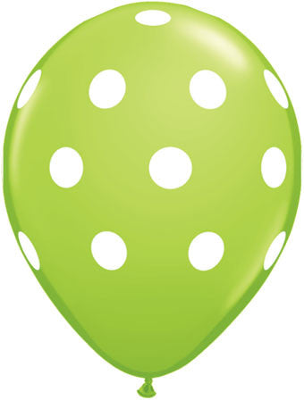 lime balloons polka dots