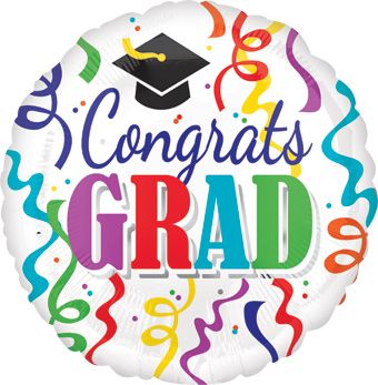 18" Congrats Grad White Streamers (5 Pack) #37315