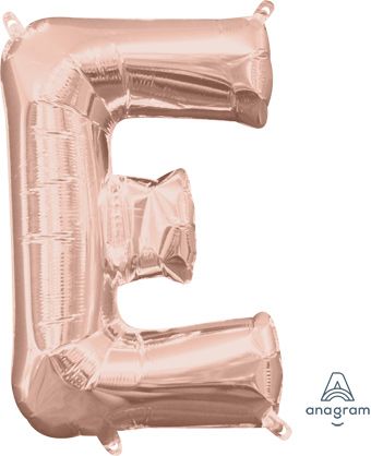 16" Mini Rose Gold Letter E Balloon Self Sealing #37456