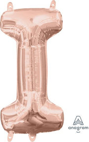 16" Mini Rose Gold Letter I Balloon Self Sealing #37460