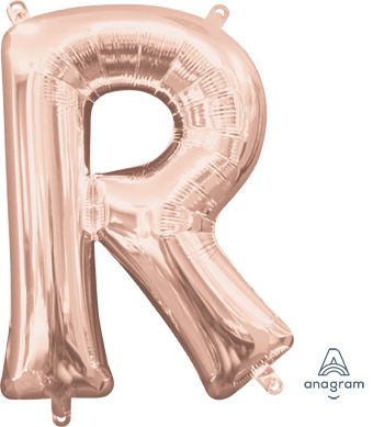 16" Mini Rose Gold Letter R Balloon Self Sealing #37469