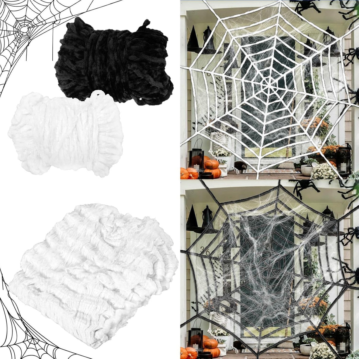 1100 Sqft Halloween Spider Webs - Outdoor Cobwebs with 40 Spiders