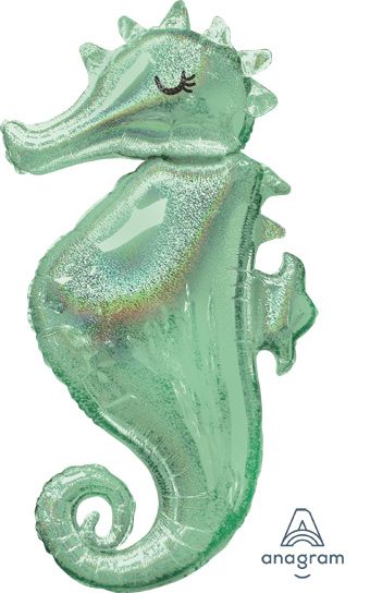 38" Jumbo Seahorse Holographic Shape Foil Balloons 1ct #37800