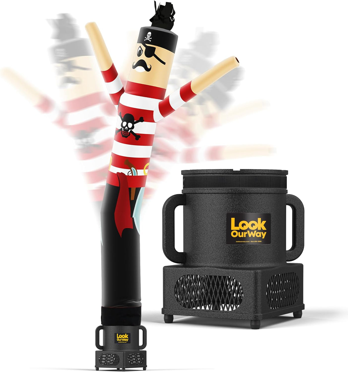 Air Dancers Wacky Waving Inflatable Tube Man - 7Ft Tall Inflatable Dancing Man with Weather-Resitant Blower for Business Advertising - Character Money Theme - Billionaire