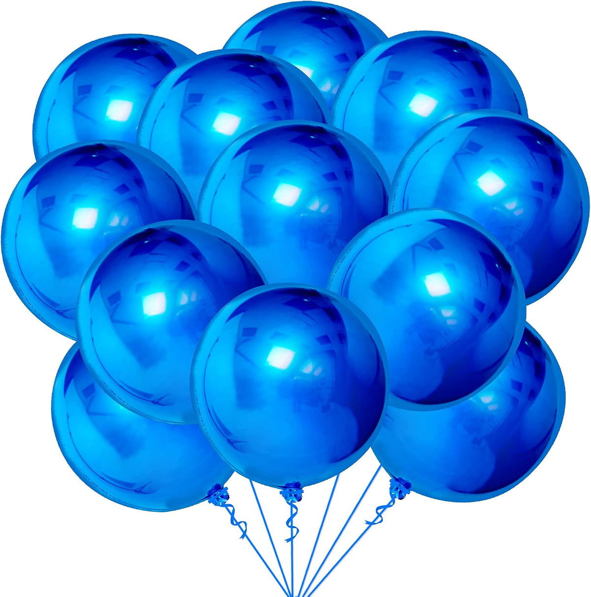 22-Inch Black Mylar Round Foil Balloons - Pack of 12