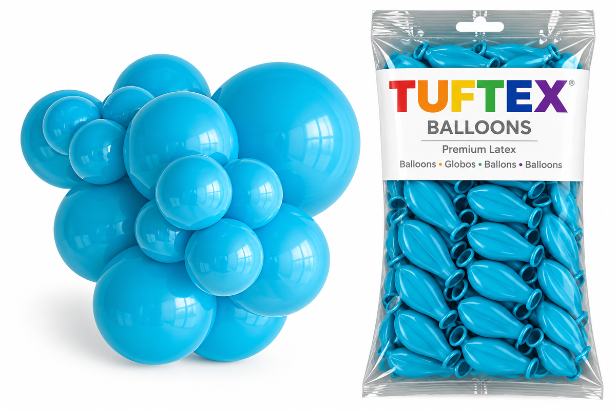 11" TUFTEX Turquoise Balloons 100ct Bag #10049