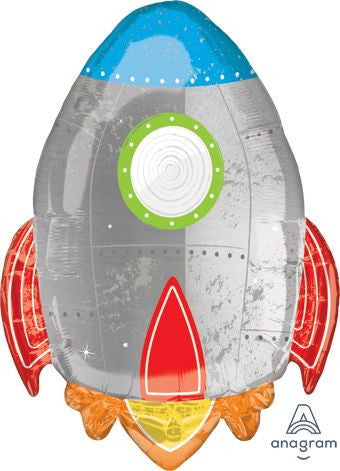 29" Blast Off Rocket Shape Helium Foil Balloon 1ct #38480