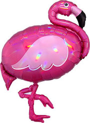 33" Holographic Flamingo Shape Helium Foil Balloon 1ct #39378
