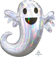 28" Iridescent Halloween Ghost Shape Helium Foil Balloon 1CT #39986
