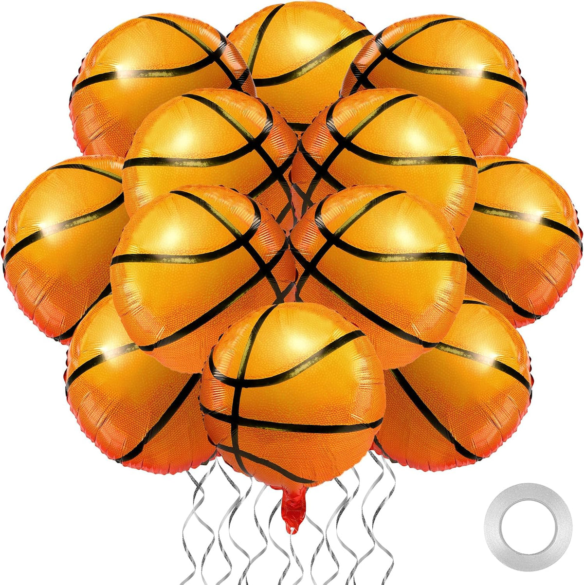 12-Pack 18-Inch Volleyball Foil Mylar Balloons for Themed Birthday Party Decorations