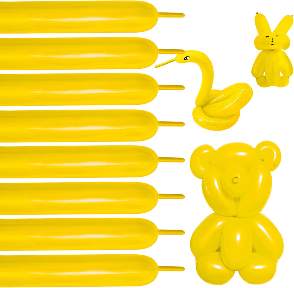 Premium Black 260Q Latex Balloons - 100 Pack for Twisting Animal Models, Ideal for Halloween, Christmas, Weddings, and Birthdays