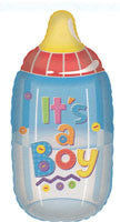28" Jumbo Baby Boy Bottle Helium Foil Balloon 1ct  #17498 image 0