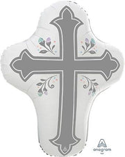 23" Religious Holy Cross Shape Helium Foil Balloons 1ct #411090