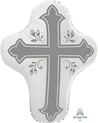 23" Religious Holy Cross Shape Helium Foil Balloons 1ct #411090