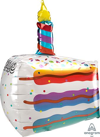 25" Jumbo Rainbow Ombre Cake Slice Helium Foil Balloon (1 PK) #41252 (D)