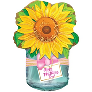 22" Large Shape Mother's Day Sunflower Jar Shape Balloon (5 Pack) #414031