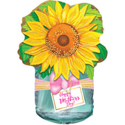 22" Large Shape Mother's Day Sunflower Jar Shape Balloon (5 Pack) #414031