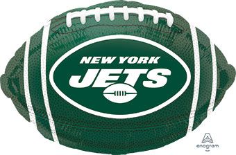 18" NY Jets Green Football Shape Helium Foil Balloon 1ct #41581