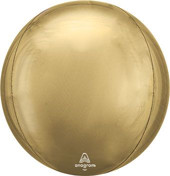 16" ORBZ Shiny White Gold Spherical Round Balloon (3 Pack) #41869