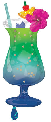 37" Jumbo TROPICAL HAWAIIAN DRINK Shape Foil Balloon (1 Pack) #42672