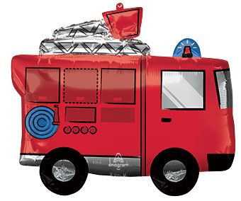26" Fire Engine Balloon 1 per Pack #42802