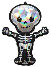 34" Iridescent Holographic Skeleton Helium Foil Balloon 1ct #43154