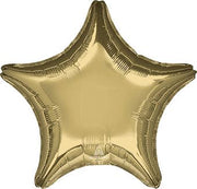 19" Satin White Gold Star Shape Helium Foil Balloon 5 Pack #43198