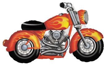 **Special** 36" Snarly Motor Cycle Shape Helium Foil Balloon 1ct #19163
