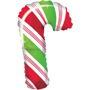 35" Candy Cane Shape Helium Foil Balloon 1ct #434257